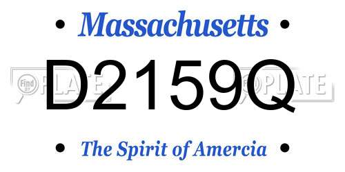 D2159Q Massachusetts License Plate