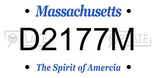 D2177M Massachusetts License Plate