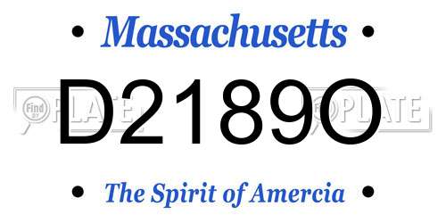 D2189O Massachusetts License Plate