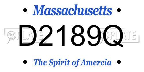 D2189Q Massachusetts License Plate