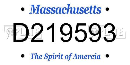 D219593 Massachusetts License Plate