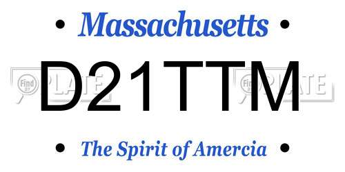 D21TTM Massachusetts License Plate