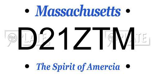D21ZTM Massachusetts License Plate