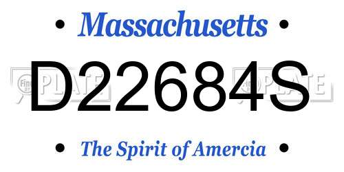 D22684S Massachusetts License Plate