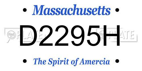 D2295H Massachusetts License Plate