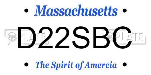 D22SBC Massachusetts License Plate