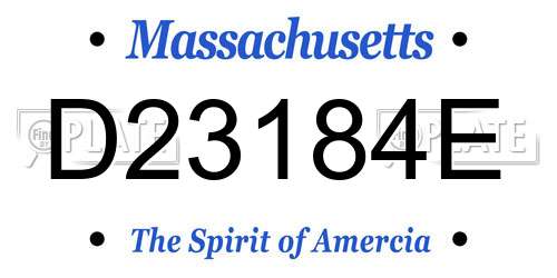 D23184E Massachusetts License Plate
