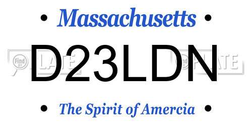 D23LDN Massachusetts License Plate