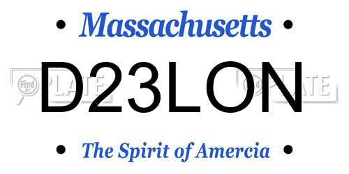 D23LON Massachusetts License Plate