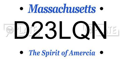 D23LQN Massachusetts License Plate