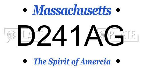 D241AG Massachusetts License Plate
