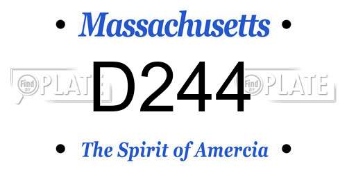 D244 Massachusetts License Plate