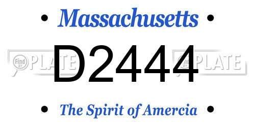 D2444 Massachusetts License Plate