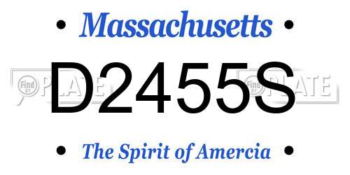 D2455S Massachusetts License Plate
