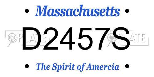 D2457S Massachusetts License Plate