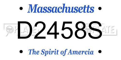 D2458S Massachusetts License Plate