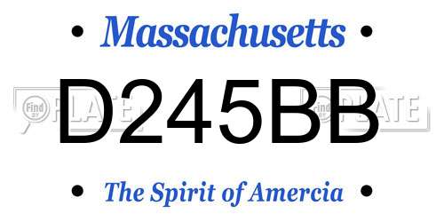 D245BB Massachusetts License Plate