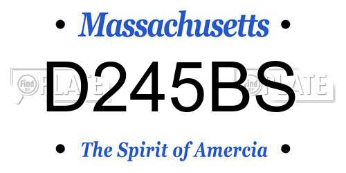 D245BS Massachusetts License Plate