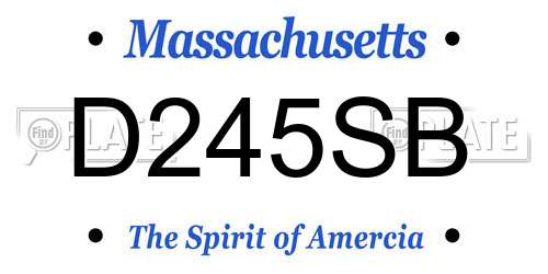 D245SB Massachusetts License Plate
