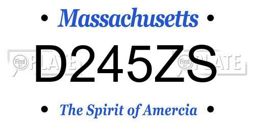 D245ZS Massachusetts License Plate