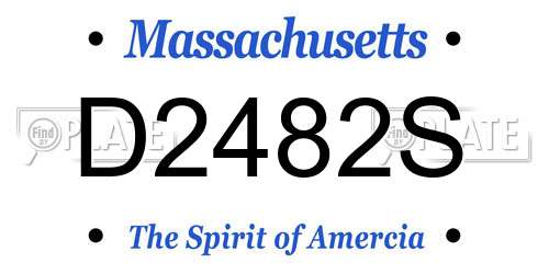 D2482S Massachusetts License Plate