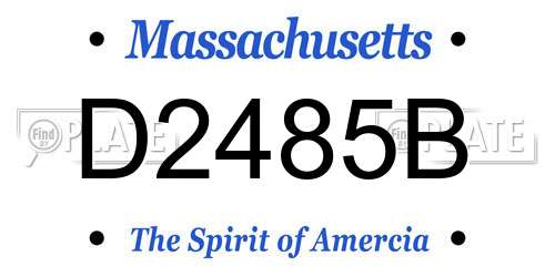 D2485B Massachusetts License Plate