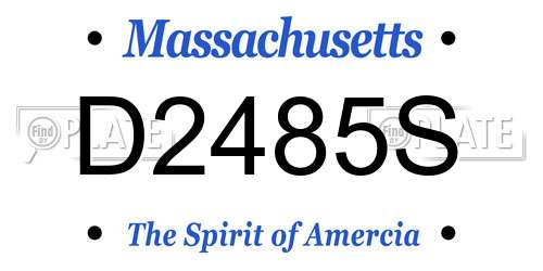 D2485S Massachusetts License Plate