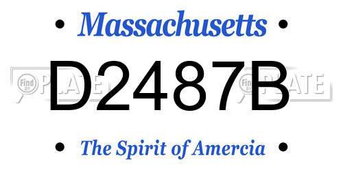 D2487B Massachusetts License Plate