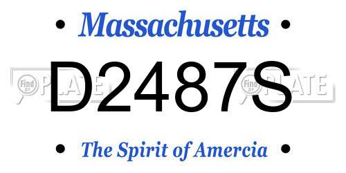 D2487S Massachusetts License Plate
