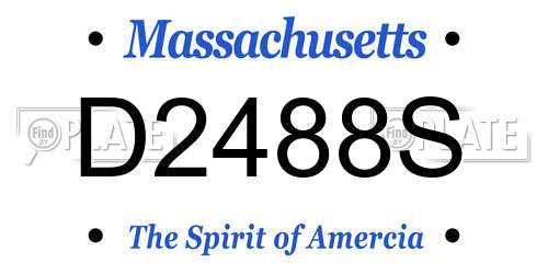 D2488S Massachusetts License Plate