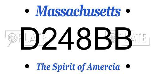 D248BB Massachusetts License Plate