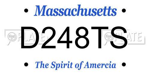 D248TS Massachusetts License Plate