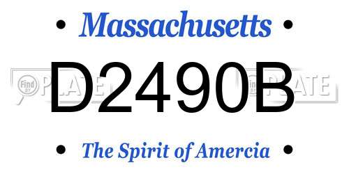 D2490B Massachusetts License Plate
