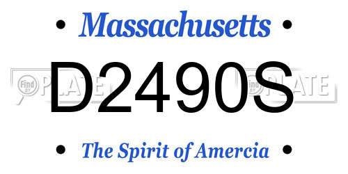 D2490S Massachusetts License Plate