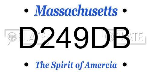 D249DB Massachusetts License Plate