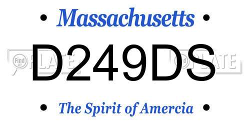 D249DS Massachusetts License Plate