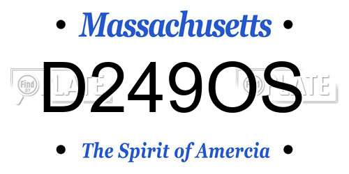 D249OS Massachusetts License Plate