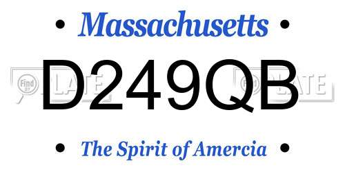 D249QB Massachusetts License Plate
