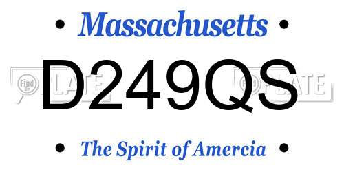 D249QS Massachusetts License Plate