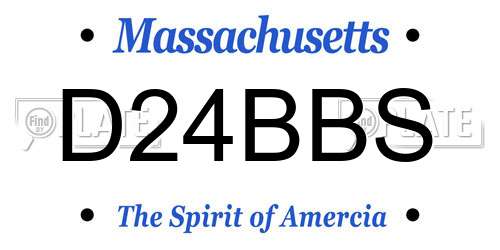 D24BBS Massachusetts License Plate
