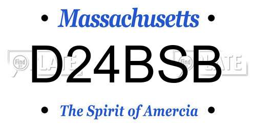 D24BSB Massachusetts License Plate