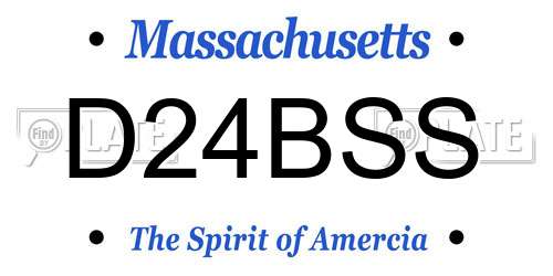 D24BSS Massachusetts License Plate