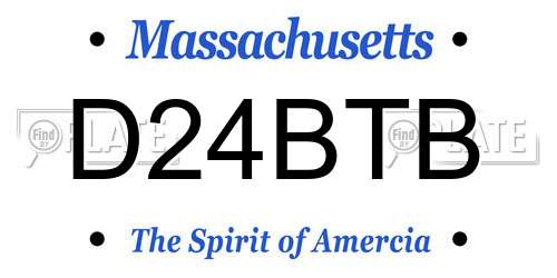 D24BTB Massachusetts License Plate