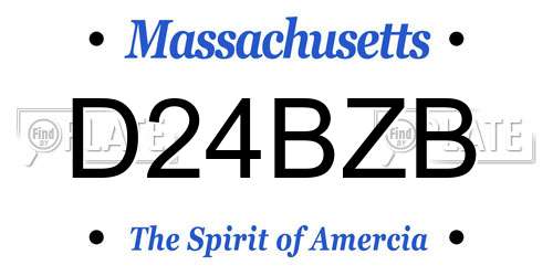 D24BZB Massachusetts License Plate