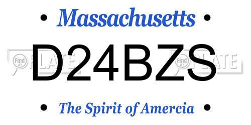 D24BZS Massachusetts License Plate