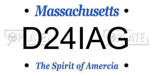 D24IAG Massachusetts License Plate