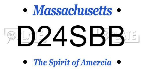 D24SBB Massachusetts License Plate