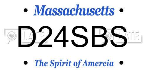 D24SBS Massachusetts License Plate