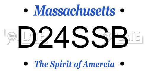 D24SSB Massachusetts License Plate