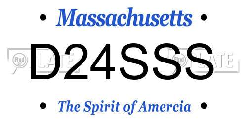 D24SSS Massachusetts License Plate